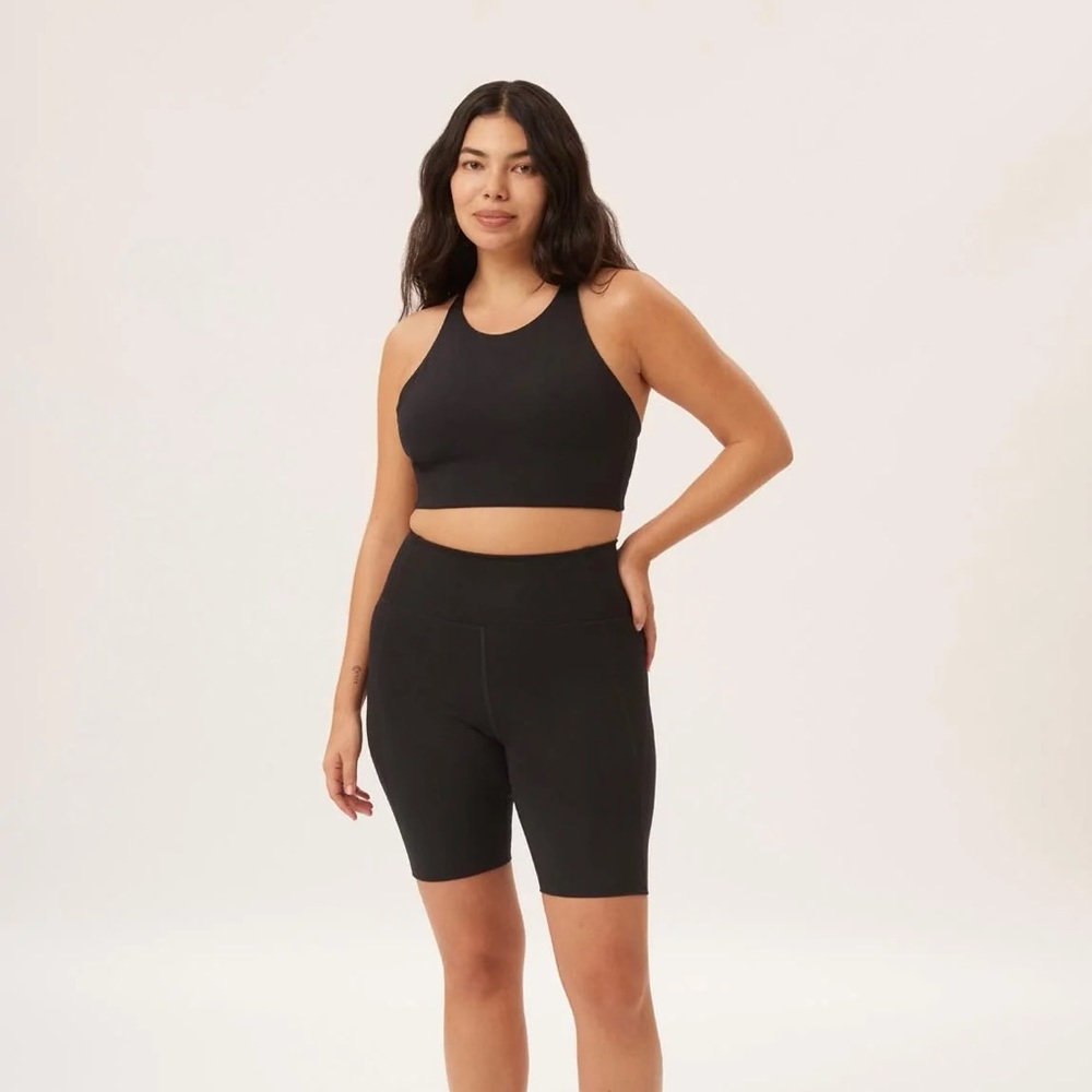 Girlfriend Collective Black Bike Shorts, Small